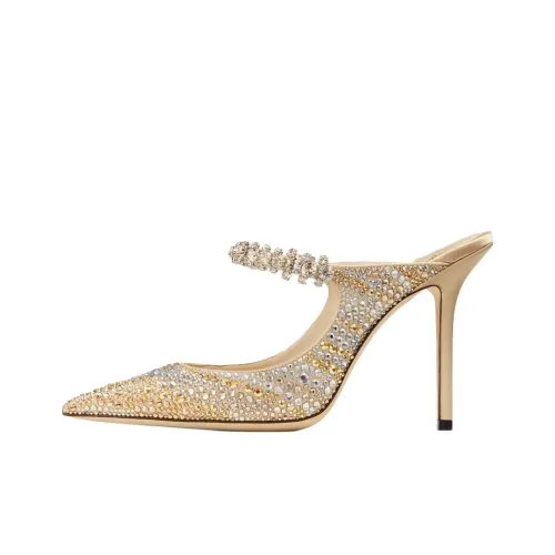 Jimmy Choo Bing Домашние тапочки 10 см Женские Золотые