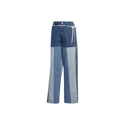 Adidas Originals KSENIA SCHNAIDER SS24 Джинсы Женские Индиго