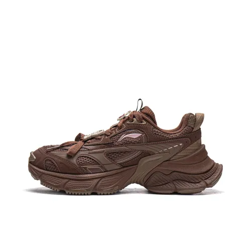 LINING Звезда Амортизация Устойчивость к истиранию Дышащий Низкий Верх Кроссовки для бега Женские Коричневый Коричневый