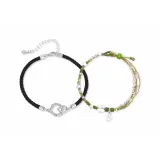 Браслет с подвеской в виде звездного света, четырехлистного клевера, парный шнурок