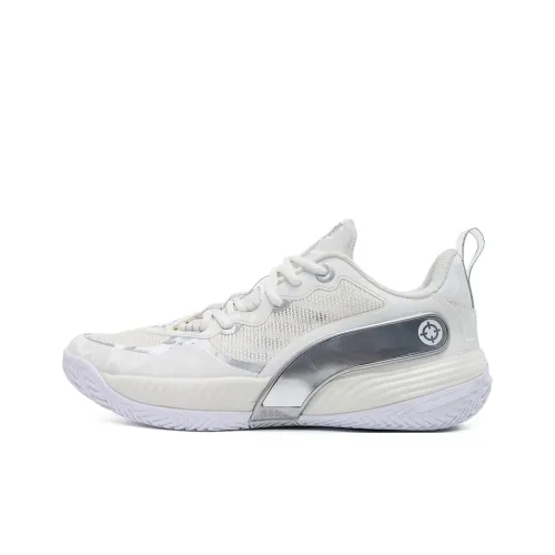 RIGORER Амортизаторы Lower Skirt Устойчивый к истиранию Низкий Топ Баскетбольные кроссовки Мужские Белый Серебряный