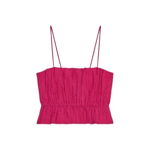 ZARA Темно-фиолетовый Красный Женский Топ