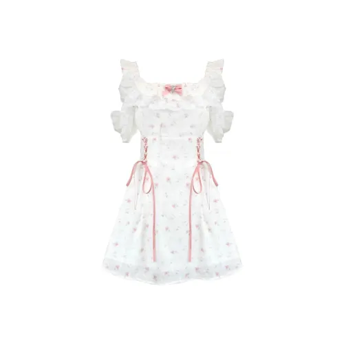 LALAJK Короткое платье с короткими рукавами женское