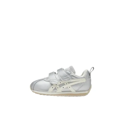 Asics Suku Дышащий Устойчивый к истиранию Анти-KICK Низкий Топ Обувь для малышей Серебряный Infant и Toddler