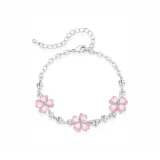 Браслет "Сердце" с четырехлистным клевером [Розовый]