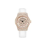 Розово-золотой белый ремень