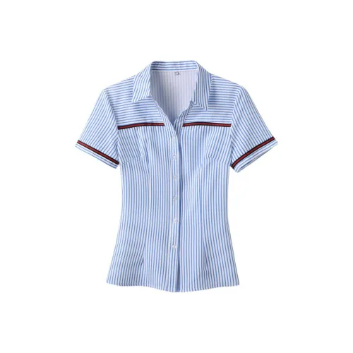 YaiFei Residence Синий Женские Рубашки