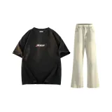 Комплект одежды (Черный топ + Желтые грязные штаны)