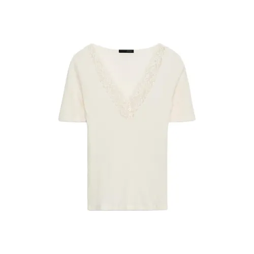 ZARA Морозный Белый Женский T-Рубашки