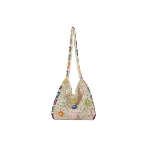 NOMK Плетеная соломенная сумка через плечо Стандартная Женская Экрю Хаки