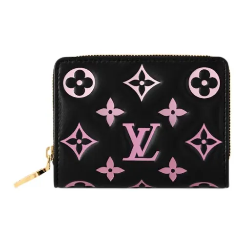 LOUIS VUITTON Coussin Овечья кожа Кошелек Женские Черный Розовый