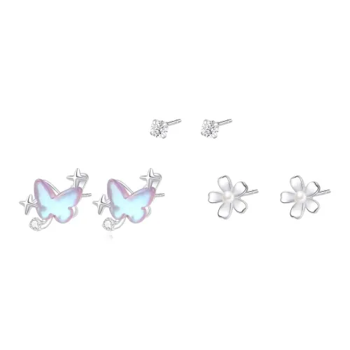 TEEX Сверкающие серьги-гвоздики с горным хрусталем Женские