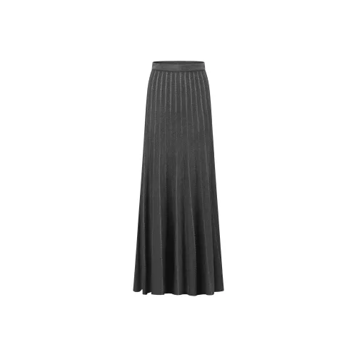 SWAYING KNIT Серый Женские Повседневные Длинные Юбки