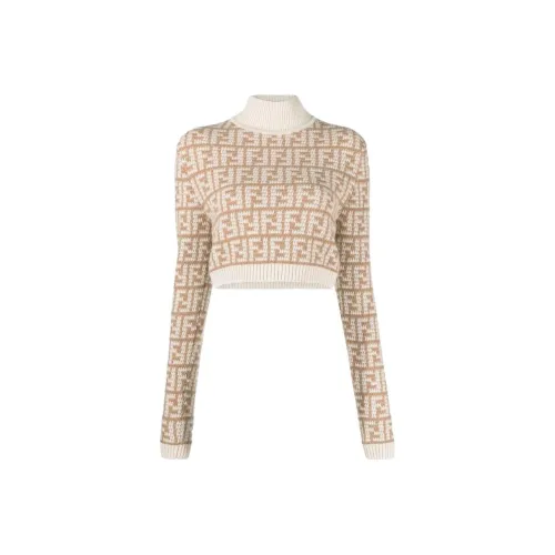 FENDI FW22 Кашемировые свитеры Женские Кофе