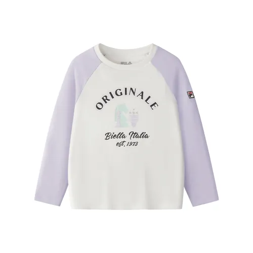 FILA KIDS Длинный рукав Т-рубашка Cloud White для малышей и детей младшего возраста