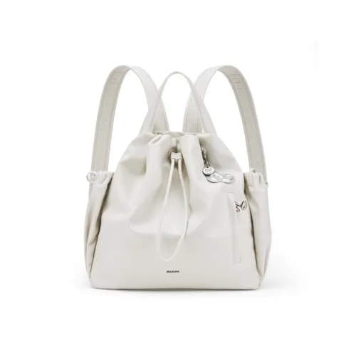 MCMIKO Полиуретан Рюкзак Женские Молочный Белый