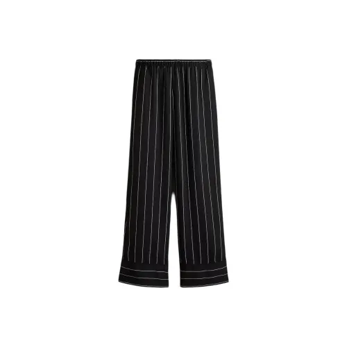 H&M Черный/Полоска Женские Повседневные Брюки