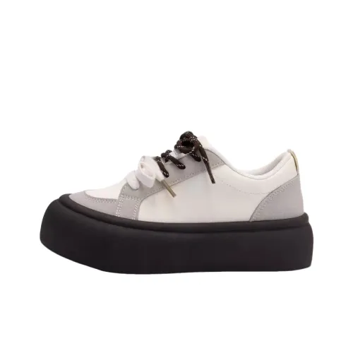 ALXNAN Низкие кроссовки для скейтбординга Женские Белые Набор в подарочной коробке