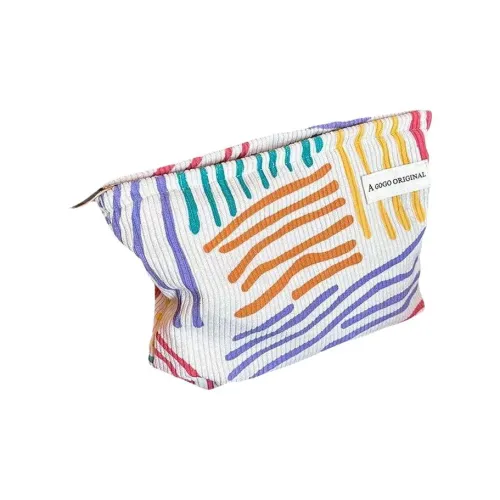 OMGD Вельвет Цветовой блок Полосы Косметичка Портативный Путешествие Бизнес Косметический Мешок для хранения Сумка для туалетных принадлежностей