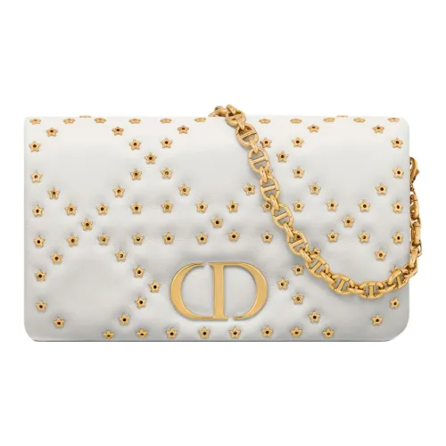 DIOR Caro Коровья кожа Ручная сумка через плечо Женская Молочно-белая