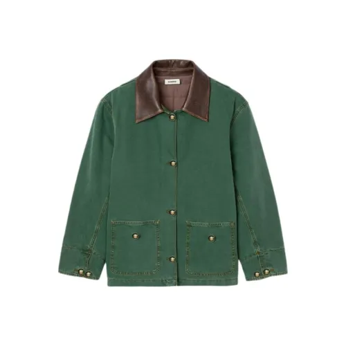 Sandro Темно-зеленый женский пуховик