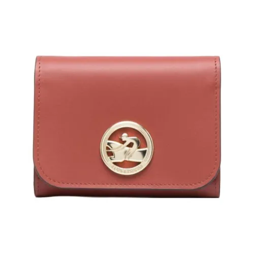 LONGCHAMP Телячья кожа Держатель для карт кошелек Женские цвет красновато-коричневый