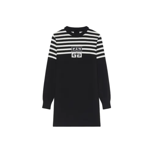 GIVENCHY SS24 Длинное платье с длинными рукавами женское черное