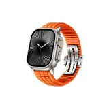 Оранжевый с серебряной застежкой-бабочкой