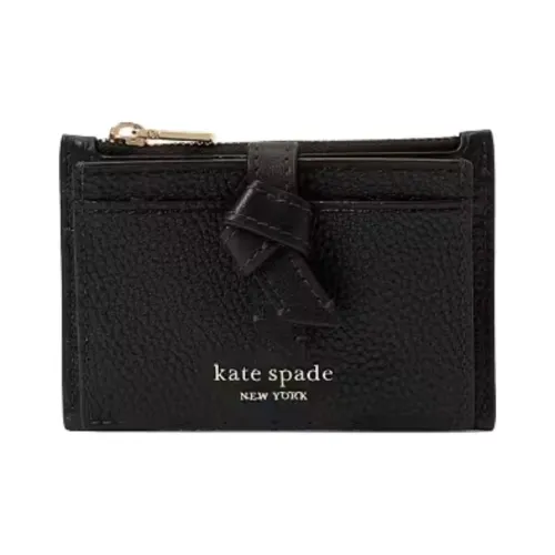 Kate Spade Knott Зернистая текстура кожа Личи кожа Держатель для карт Держатель для карт Женский Черный