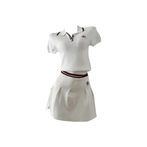 QYPRF Белый Женские Комплекты с Юбкой