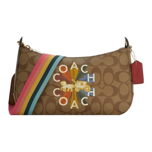 COACH Jes Холст с кожей Подмышечный Сумка через плечо Сумка через плечо Женская Хаки