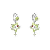 Серьги-кольца, зеленые, 1 пара