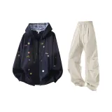 Темно-синий, синий + серый, бежевый штаны