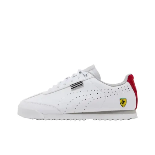 Scuderia Ferrari X PUMA ROMA Low Топ Детские тренировочные кроссовки Белый Красный Подростки
