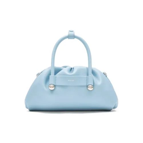 MUVA Коровья кожа Спилок Сумка Маленькая Женская Ледяной Синий Лунный Камень Серебряный