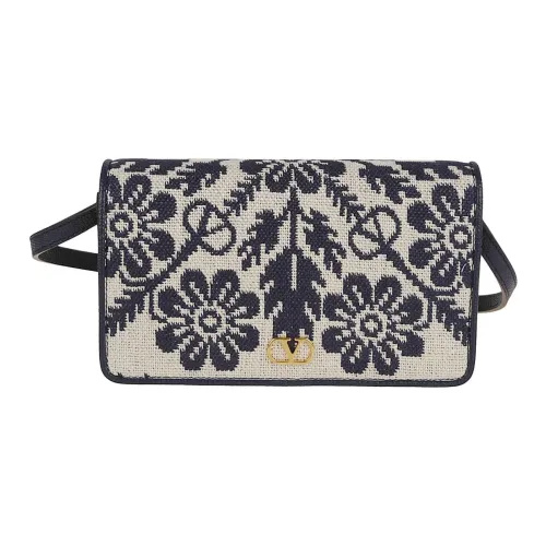 Valentino Garavani Жаккардовая ткань Сумка на плечо Мини Женская Ean Avorio Синий Темно-сапфировый