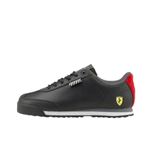 Scuderia Ferrari X PUMA ROMA Low Топ Детские Тренировочные Кроссовки Черные Красные Подростки