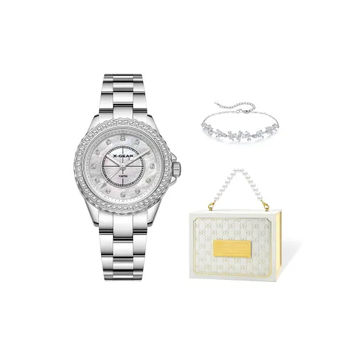 X Шестерня Автоматический Механический Механизм Сплав Ремешок Часы Женские Белый Циферблат