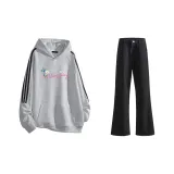 Белый Фотиния Серый Свитшот + Черный Деним