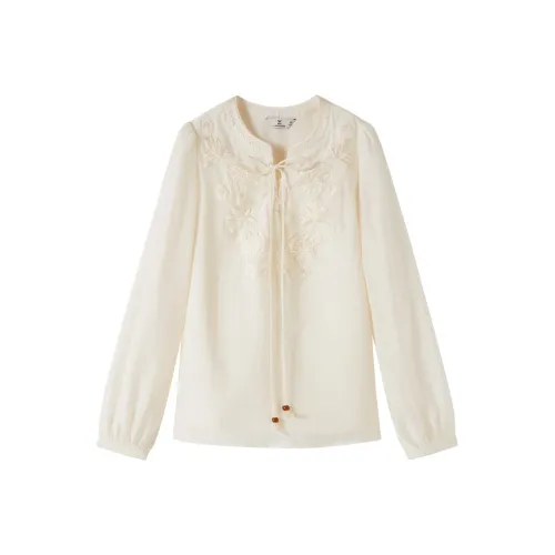 XIANGYING Цапельно-белый Женские Рубашки