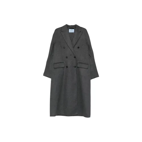 PRADA Темно-серый женский пальто