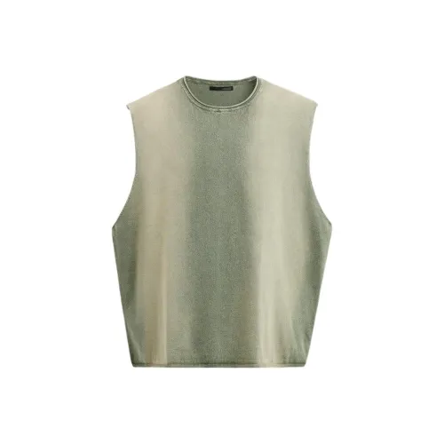 ZARA Выстиранный Зеленый Мужские Майки