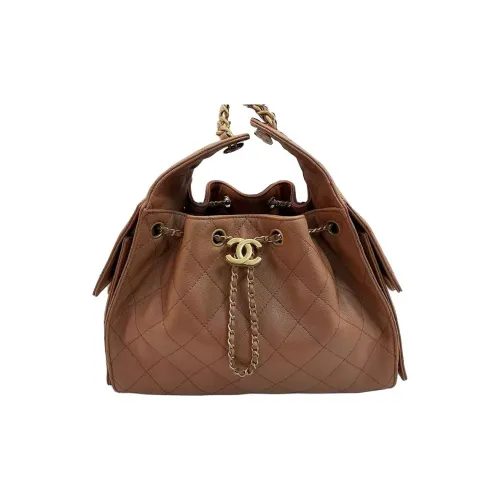 CHANEL Коровья кожа Hippy Сумка Сумка через плечо Стандартная Женская Коричневая