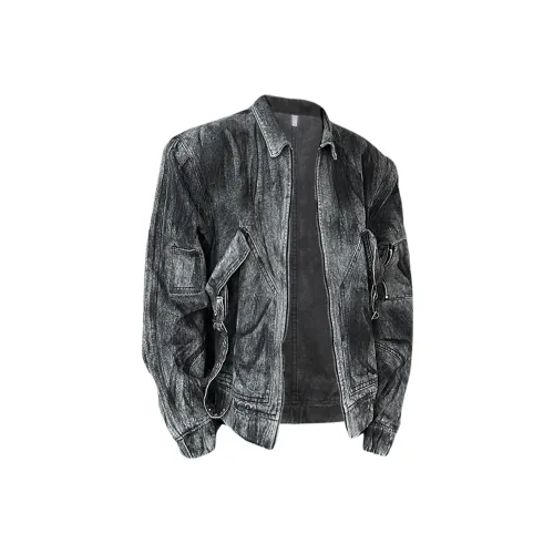 PISYPOX Черный Серый Цвет Унисекс Джинсовые Куртки