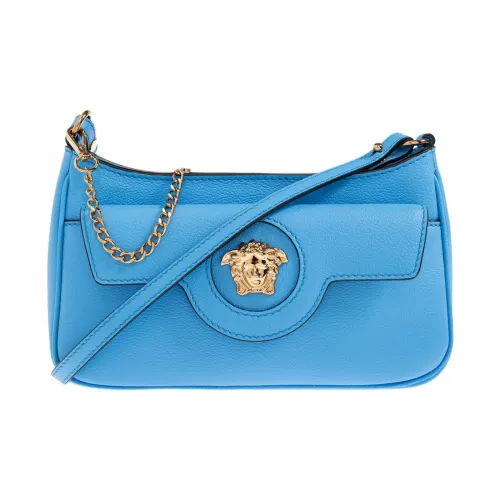 VERSACE La Medusa Кожа Сумка через плечо Мини Женская Синяя