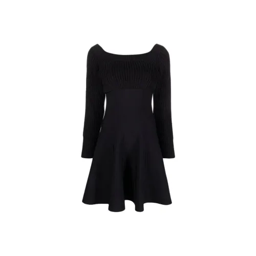 Alexander McQueen Black Женские Длинные Рукава Платья