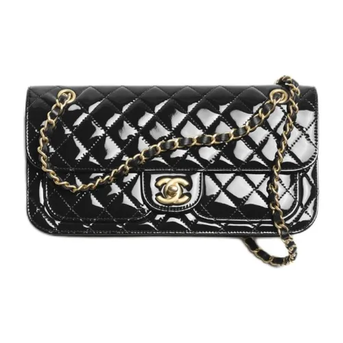 CHANEL Сумка через плечо из лакированной кожи женская черная