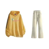 Свитшот "Яйцо Желток" + Джинсы "Желтый Грязь"