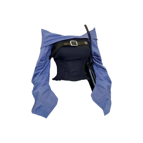 THREE Рубашка Топ [Без ремня] Женские Рубашки