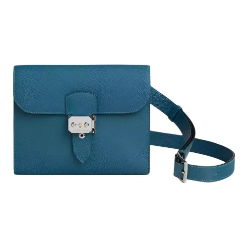 HERMES Sac A Depeches Эпсомская кожа Сумка через плечо Сумка на плечо Мужская 7A BLEU Thalassa Морской синий